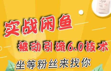 闲鱼被动引流技术6.0,坐等粉丝来找你,实战培训课程视频-课程网