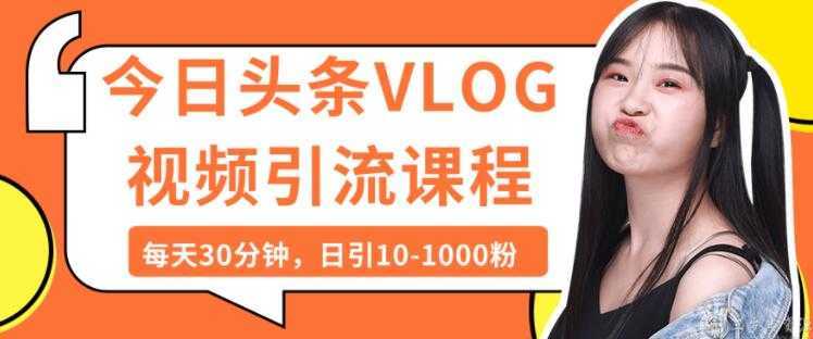 今日头条VLOG视频引流技术,每天30分钟,日引10-1000粉-课程网