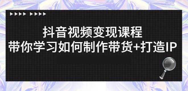 抖音短视频变现课程:带你学习如何制作带货+打造IP【41节】-课程网