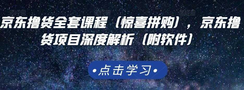 京东撸货全套课程(惊喜拼购),京东撸货项目深度解析(附软件)-课程网