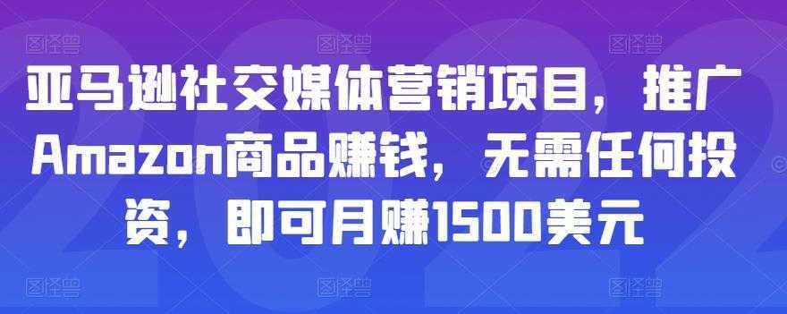 亚马逊社交媒体营销项目,推广Amazon商品赚钱,无需任何投资,即可月赚1500美元-课程网