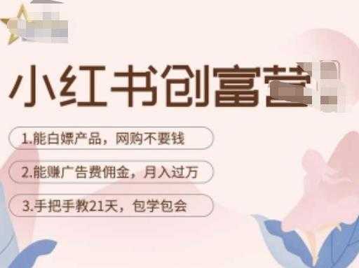 小红书创富营-教小红书带货,陪跑21天,教你赚广告费佣金,月入过万-课程网