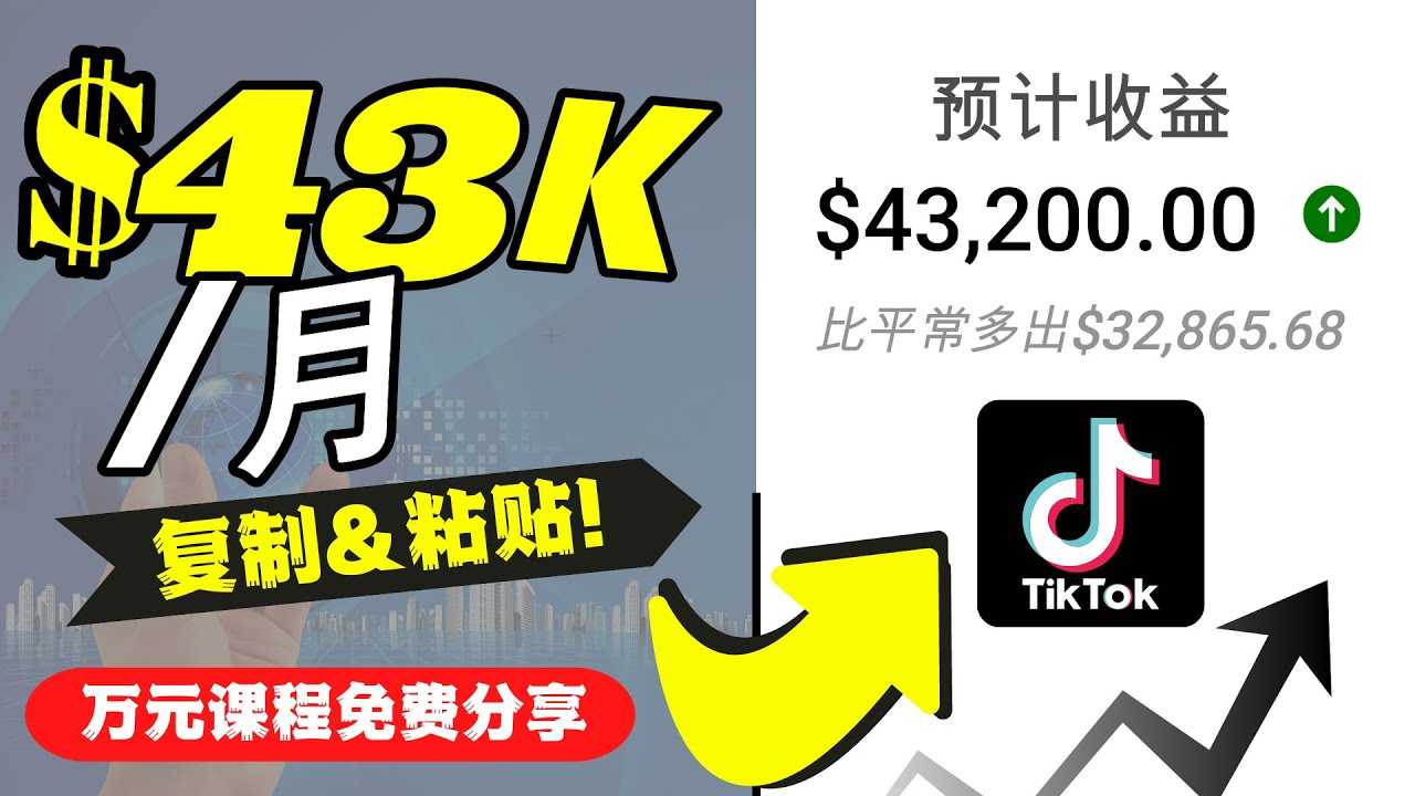 2022抖音国际版Tiktok赚钱项目:每天上传一个视频就轻松月入$43200-课程网