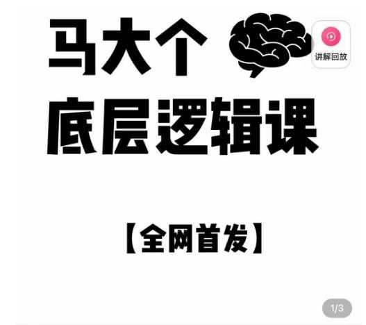 马大个·底层逻辑课,51节底层逻辑智慧课-价值1980元-课程网
