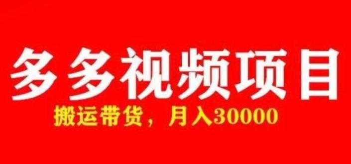 多多带货视频快速50爆款拿带货资格,搬运带货,月入30000【全套脚本+详细玩法】-课程网