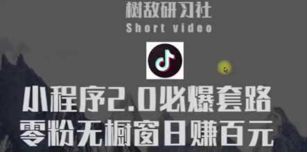 树敌研习社6月抖音赚钱课程:抖音小程序2.0必爆套路零粉无橱窗日赚百元玩法-课程网