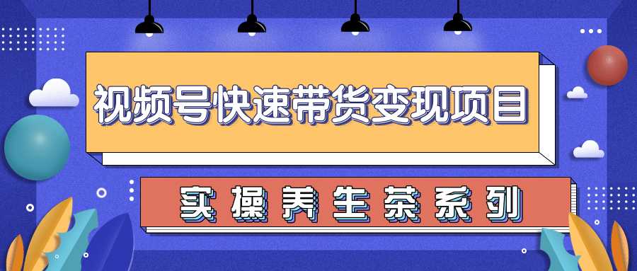 柚子视频号带货实操变现项目,零基础操作养身茶月入10000+-课程网