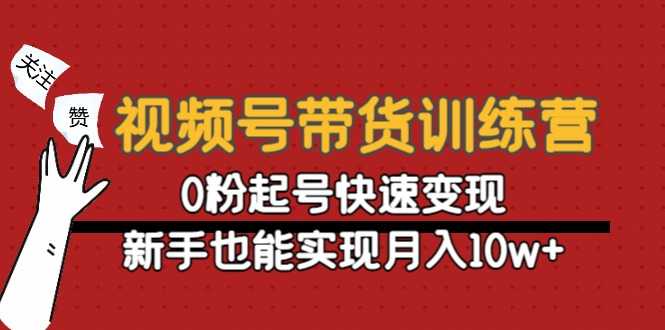 视频号带货训练营:0粉起号快速变现,新手也能实现月入10w+-课程网