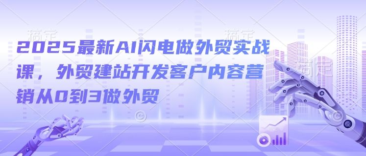 2025最新AI闪电做外贸实战课,-课程网