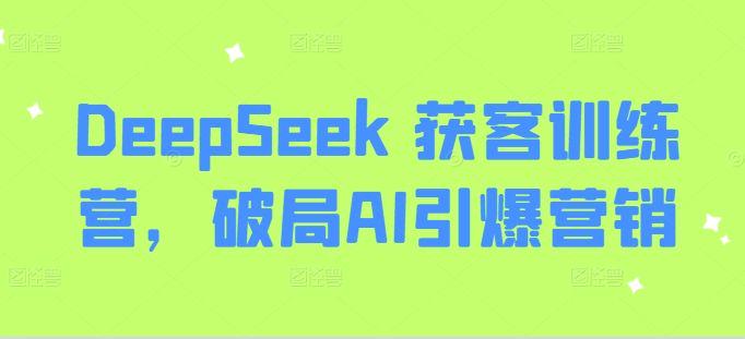 DeepSeek 获客训练营,破局AI引爆营销-课程网