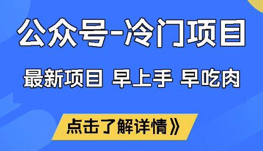 公众号冷门赛道,早上手早吃肉,单月轻松稳定变现1W【揭秘】-课程网