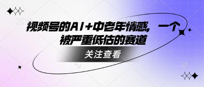 视频号的AI+中老年情感，一个被严重低估的赛道-课程网
