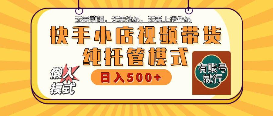 快手小店托管代运营 全程无需操作 二八分成 月入5000+-课程网