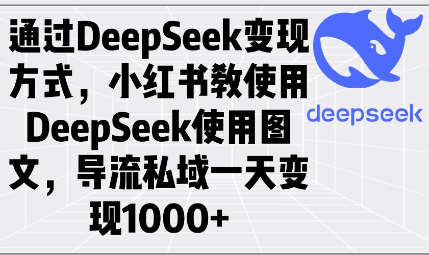 通过DeepSeek变现方式，小红书教使用DeepSeek图文-课程网