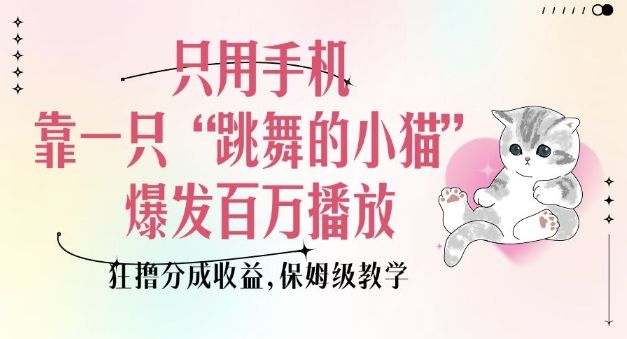 只用手机靠一只“跳舞的小猫”爆发百万播放-课程网