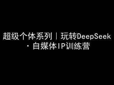 超级个体系列，玩转DeepSeek·自媒体IP训练营，deepseek教程-课程网
