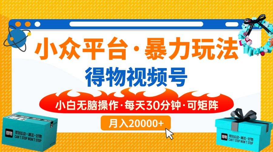 小众平台暴力玩法，一键搬运爆款视频-课程网