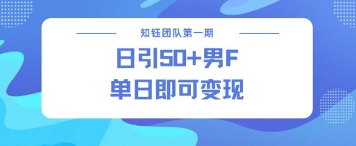 男粉引流新方法不违规,当日即可变现-课程网