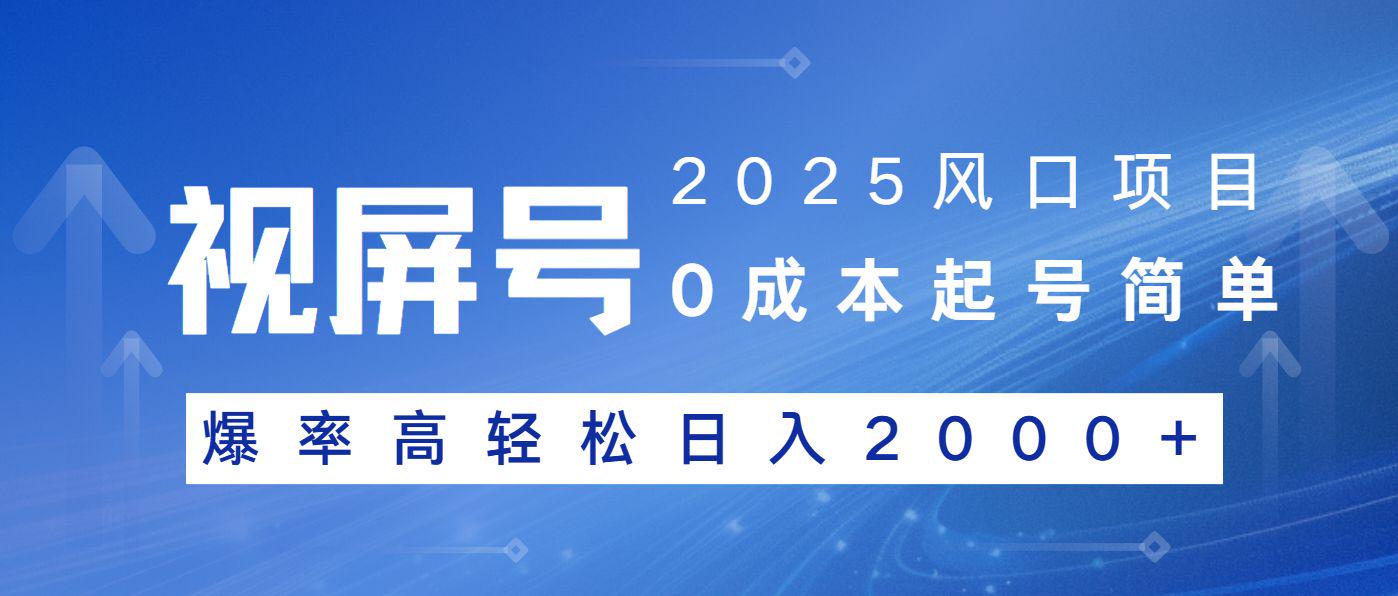 2025风口项目，视频号带货，起号简单，爆率高轻松日入2000+-课程网